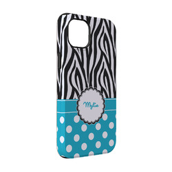 Dots & Zebra iPhone Case - Rubber Lined - iPhone 14 Pro (Personalized)