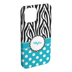 Dots & Zebra iPhone Case - Plastic - iPhone 15 Plus (Personalized)