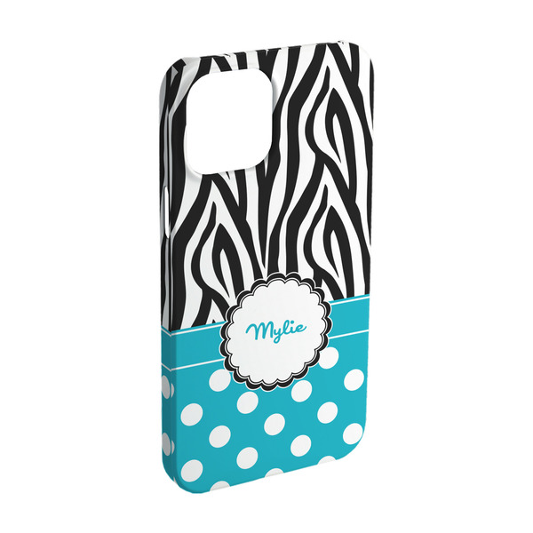 Custom Dots & Zebra iPhone Case - Plastic - iPhone 15 Pro (Personalized)