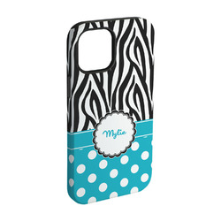 Dots & Zebra iPhone Case - Rubber Lined - iPhone 15 Pro (Personalized)
