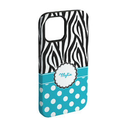 Dots & Zebra iPhone Case - Rubber Lined - iPhone 15 (Personalized)