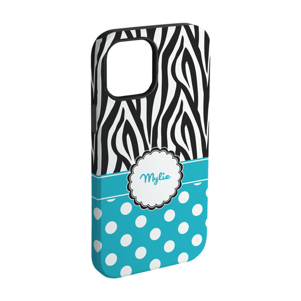 Custom Dots & Zebra iPhone Case - Rubber Lined - iPhone 15 (Personalized)