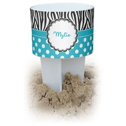 Dots & Zebra White Beach Spiker Drink Holder (Personalized)