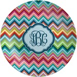 Retro Chevron Monogram Melamine Plate (Personalized)