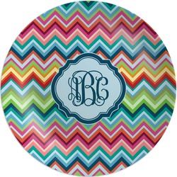 Retro Chevron Monogram Melamine Plate (Personalized)