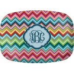 Retro Chevron Monogram Melamine Platter (Personalized)