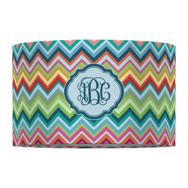 Retro Chevron Monogram 12" Drum Lampshade - FRONT (Fabric)