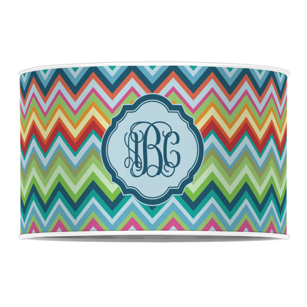 Retro Chevron Monogram 12" Drum Lampshade - FRONT (Poly Film)