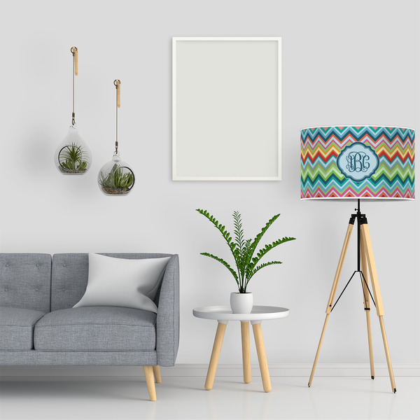 Retro Chevron Monogram 12" Drum Lampshade - LIFESTYLE