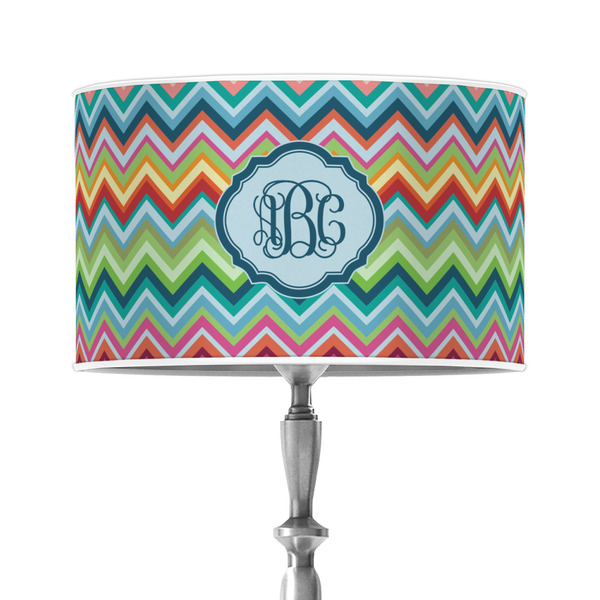 Custom Retro Chevron Monogram 12" Drum Lamp Shade - Poly-film