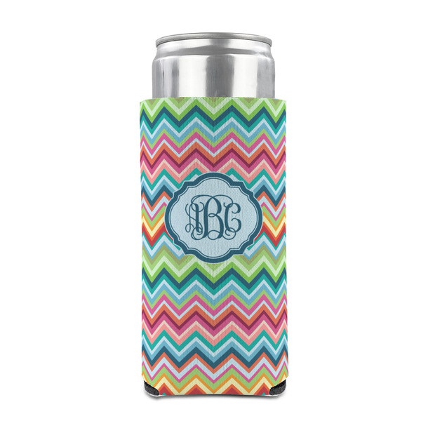 Retro Chevron Monogram 12oz Tall Can Sleeve - FRONT (on can)