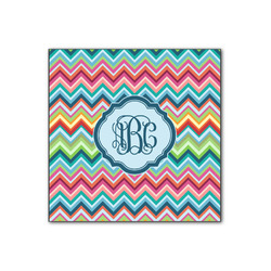 Retro Chevron Monogram Wood Print - 12x12