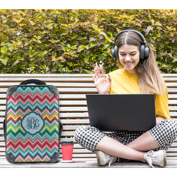 Retro Chevron Monogram 15" Backpack - LIFESTYLE