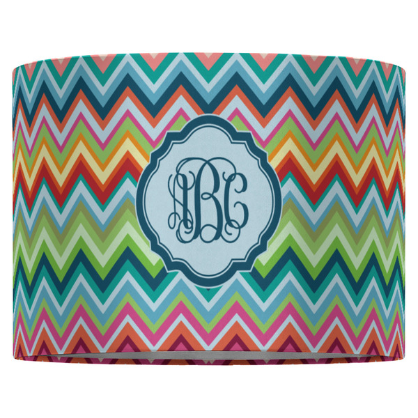Retro Chevron Monogram 16" Drum Lampshade - FRONT (Fabric)