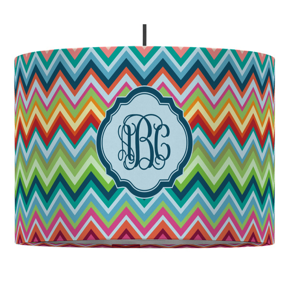 Custom Retro Chevron Monogram Drum Pendant Lamp (Personalized)