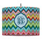 Retro Chevron Monogram Drum Pendant Lamp (Personalized)