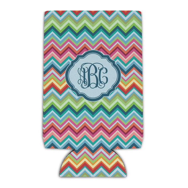 Custom Retro Chevron Monogram Can Cooler