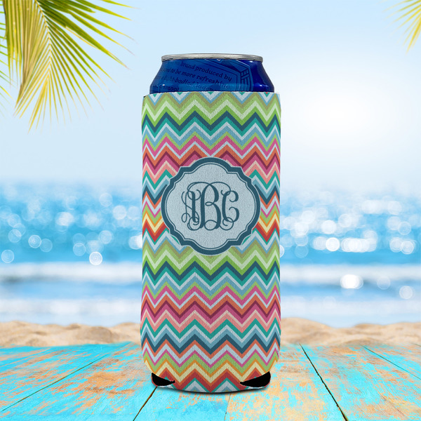 Retro Chevron Monogram 16oz Can Sleeve - LIFESTYLE