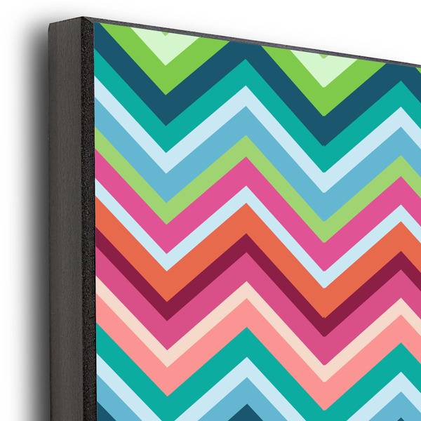Retro Chevron Monogram 16x20 Wood Print - Closeup
