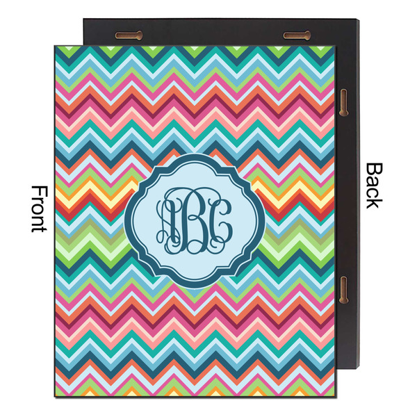 Retro Chevron Monogram 16x20 Wood Print - Front & Back View