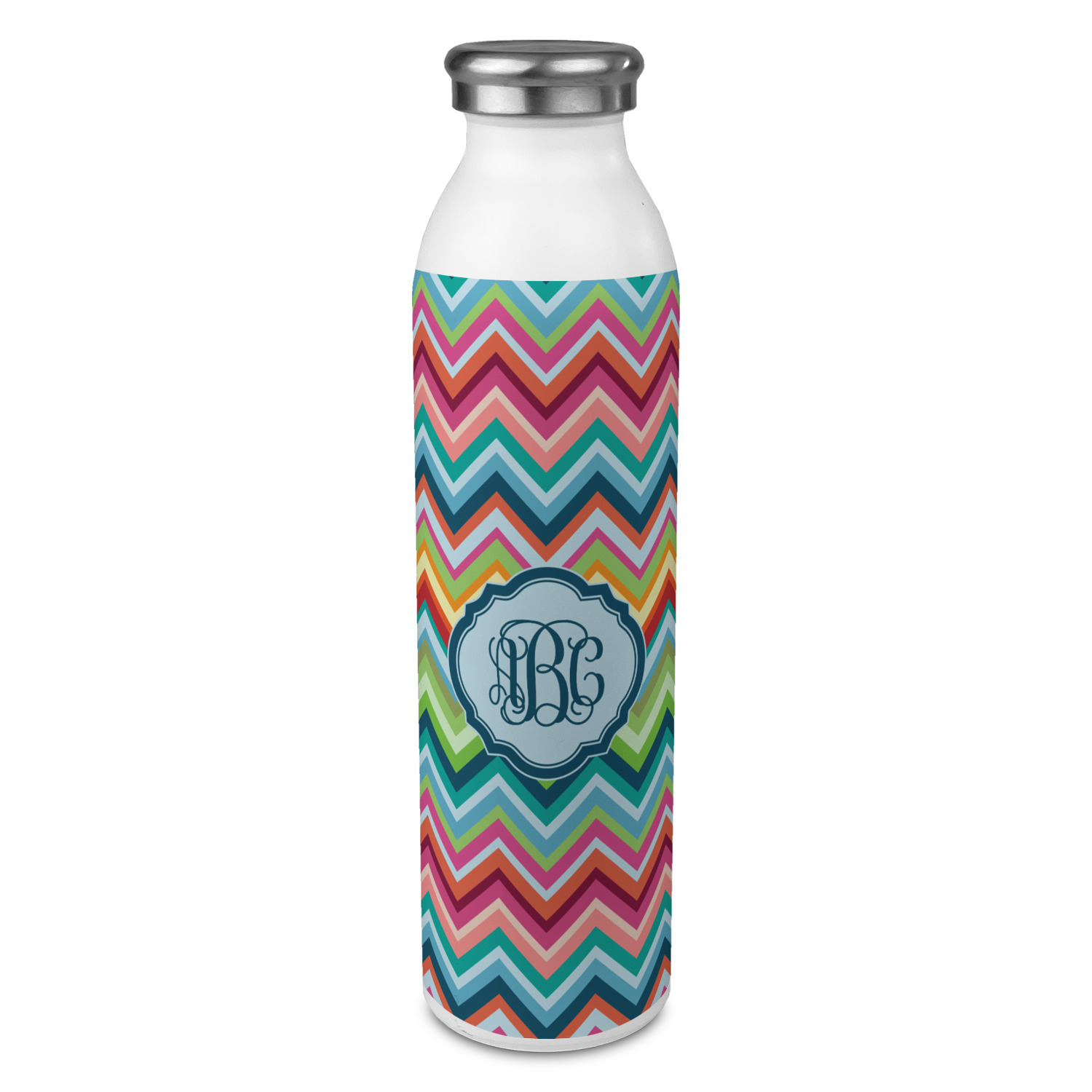 Custom Preppy Hibiscus 20oz Stainless Steel Water Bottle - Full Print  (Personalized)