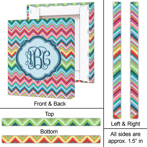 Retro Chevron Monogram 20x24 - Canvas Print - Approval