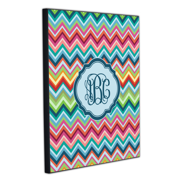 Retro Chevron Monogram 20x24 Wood Print - Angle View