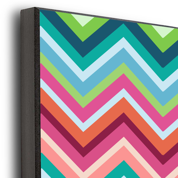 Retro Chevron Monogram 20x24 Wood Print - Closeup