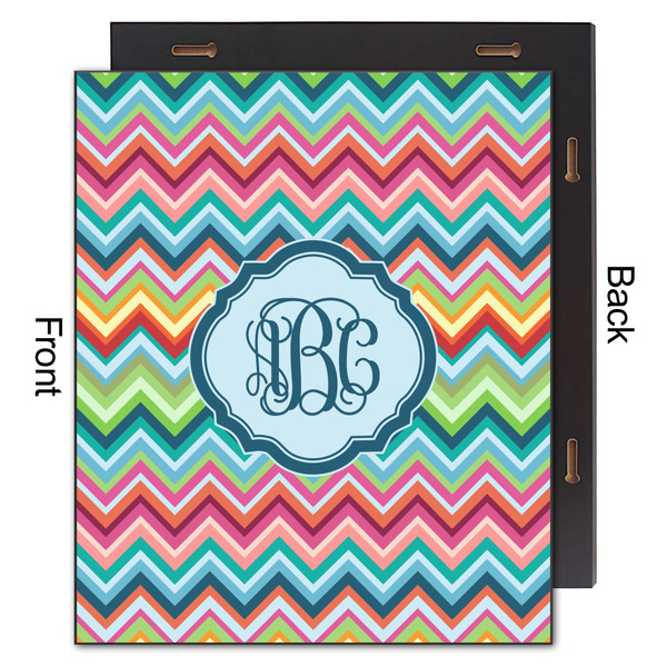 Retro Chevron Monogram 20x24 Wood Print - Front & Back View