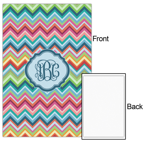 Retro Chevron Monogram 20x30 - Matte Poster - Front & Back