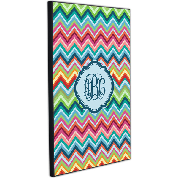 Retro Chevron Monogram 20x30 Wood Print - Angle View