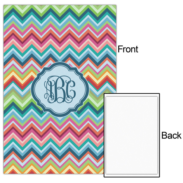 Retro Chevron Monogram 24x36 - Matte Poster - Front & Back