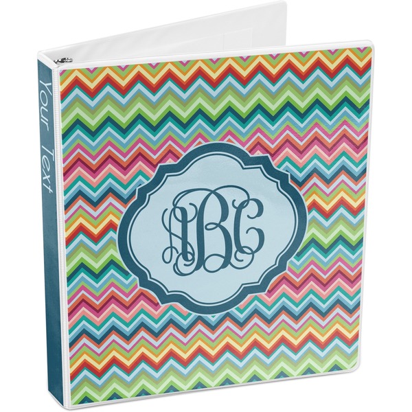 Retro Chevron Monogram 3-Ring Binder 3/4 - Main