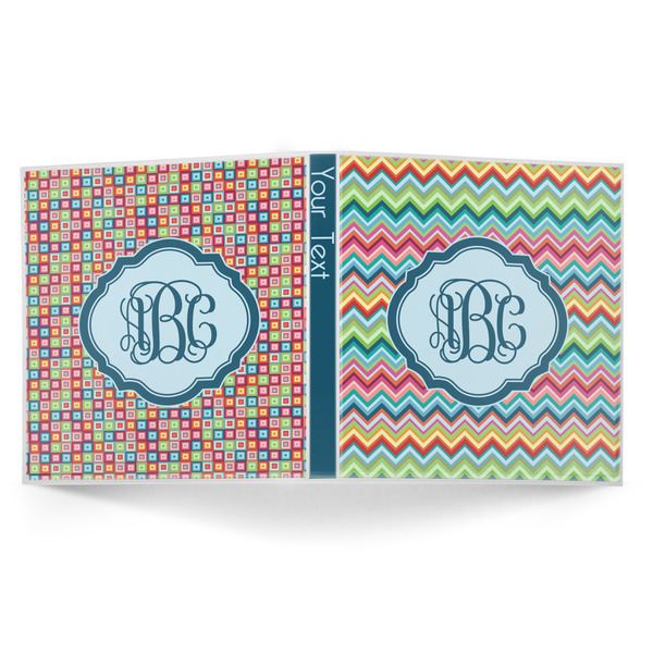 Retro Chevron Monogram 3-Ring Binder Approval- 1in