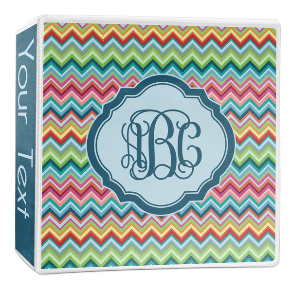 Custom Retro Chevron Monogram 3-Ring Binder - 2 inch (Personalized)