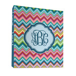 Retro Chevron Monogram 3 Ring Binder - Full Wrap - 1"