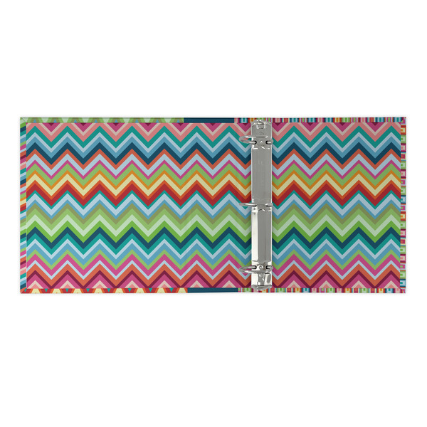 Retro Chevron Monogram 3 Ring Binders - Full Wrap - 2" - OPEN INSIDE