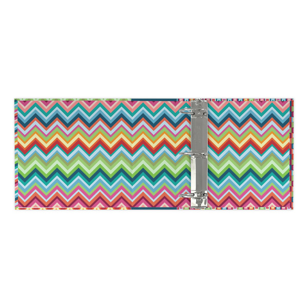 Retro Chevron Monogram 3 Ring Binders - Full Wrap - 3" - OPEN INSIDE