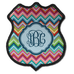 Retro Chevron Monogram Iron On Shield Patch C
