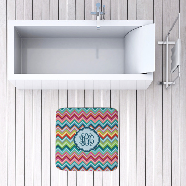 Retro Chevron Monogram 48x48 Foam Memory Mat - LIFESTYLE