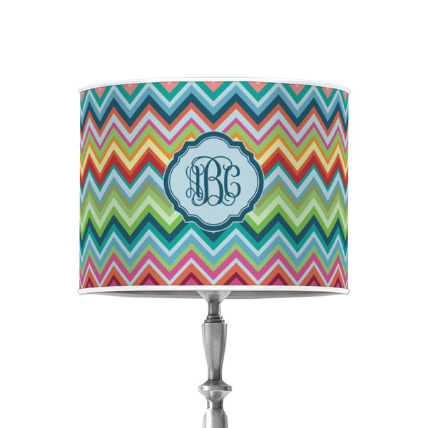Retro Chevron Monogram 8" Drum Lampshade - ON STAND (Poly Film)