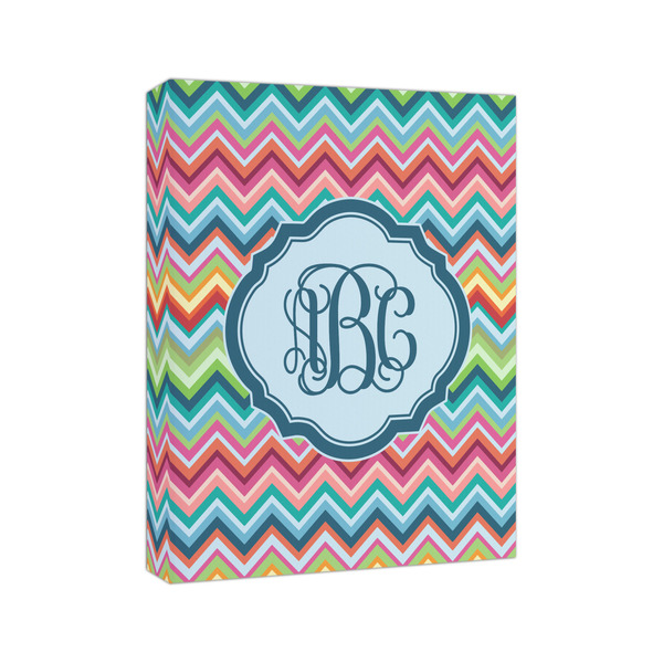 Retro Chevron Monogram 8x10 - Canvas Print - Angled View