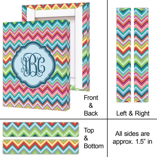 Retro Chevron Monogram 8x10 - Canvas Print - Approval