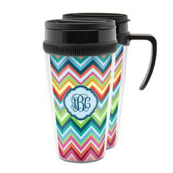 Retro Chevron Monogram Acrylic Travel Mug