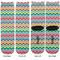 Retro Chevron Monogram Adult Crew Socks - Double Pair - Front and Back - Apvl