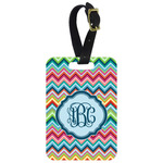 Retro Chevron Monogram Metal Luggage Tag