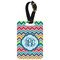 Retro Chevron Monogram Metal Luggage Tag