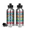 Retro Chevron Monogram Aluminum Water Bottle - Front and Back