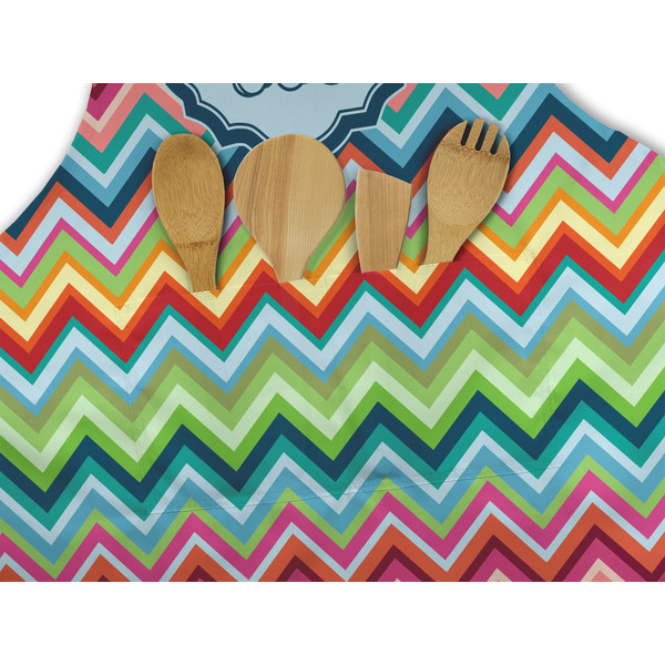 Retro Chevron Monogram Apron - Pocket Detail with Props