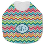 Retro Chevron Monogram Jersey Knit Baby Bib